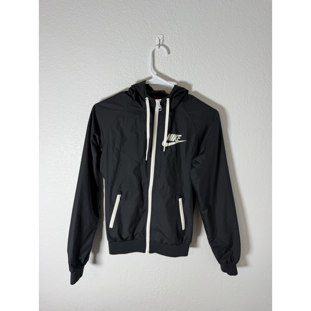 Nike Windrunner Jacket Womens XS Black Hooded Full Zip Swoosh 904306-011